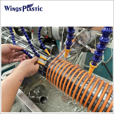 خط ماشین اکستروژن پلاستیکی برای لوله مکش PVC مارپیچ / خط تولید لوله مکش PVC مارپیچ