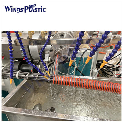 خط ماشین اکستروژن پلاستیکی برای لوله مکش PVC مارپیچ / خط تولید لوله مکش PVC مارپیچ
